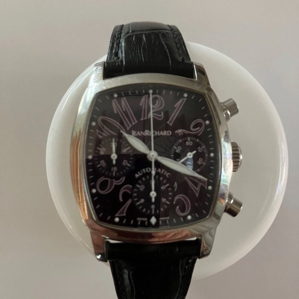 Jean Richard TV screen Chronograph Automatic Watch Purple Color 25mm Swiss Made